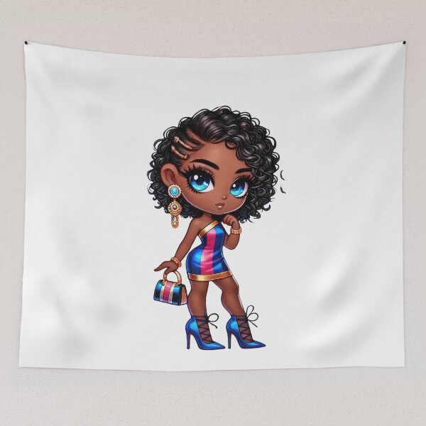 Item preview, Chibi Melanin Fashion Doll Cute Illustration designed and sold by Lulunza.