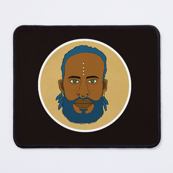 Item preview, Afro-Futurist Spiritual Portrait - Blue Dreads and Beard Mystic AltBoy. Circle Edition. designed and sold by Eric Sintès.