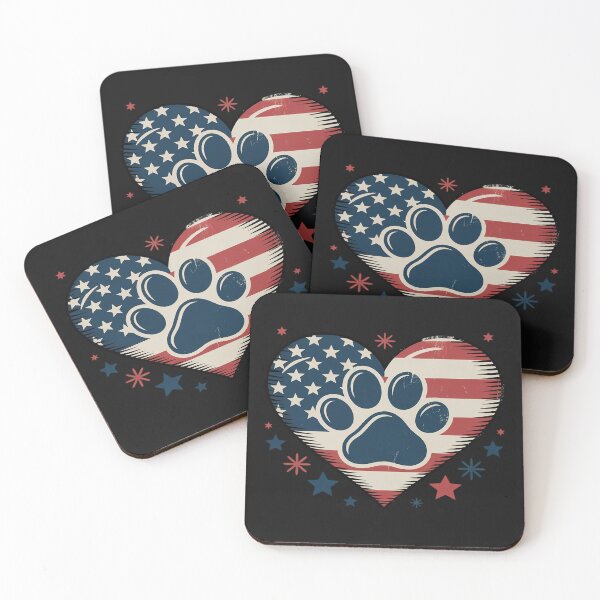 Item preview, American Flag Dog and Cat Print Patriotic 4th Of July Paw designed and sold by tkhrbika.