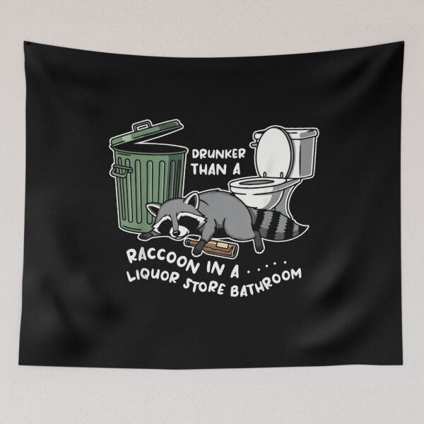 Item preview, Drunk Raccoon in A Liquor Store Bathroom designed and sold by ritaroach.