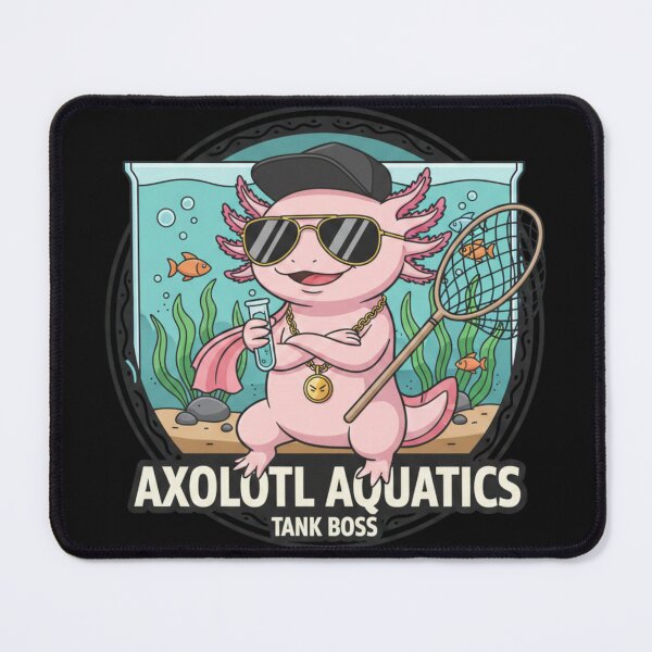 Item preview, Cool Axolotl Tank Boss - Funny Aquarium Hobbyist Flat Vector Design designed and sold by BlissHalo.