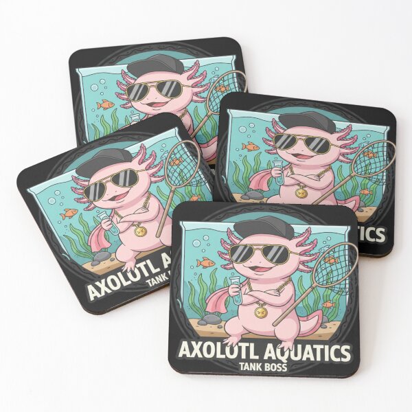Item preview, Cool Axolotl Tank Boss - Funny Aquarium Hobbyist Flat Vector Design designed and sold by BlissHalo.