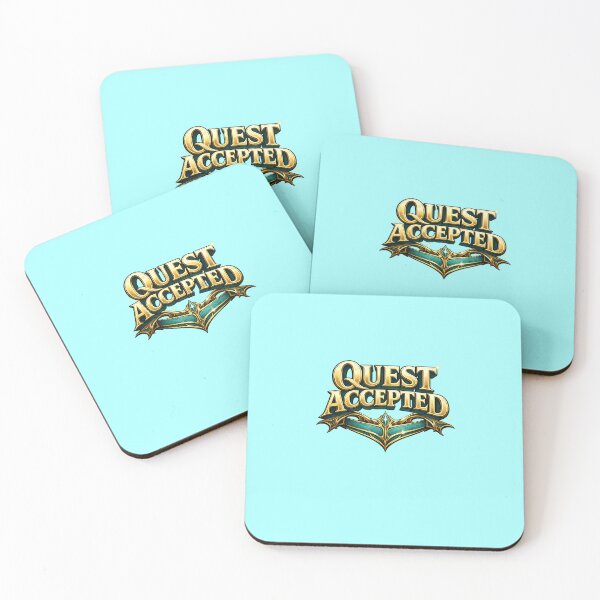 Item preview, Quest Accepted Typography Design – Bold 3D Fantasy Text | RPG Gamer Statement Art designed and sold by Fashion Empire.