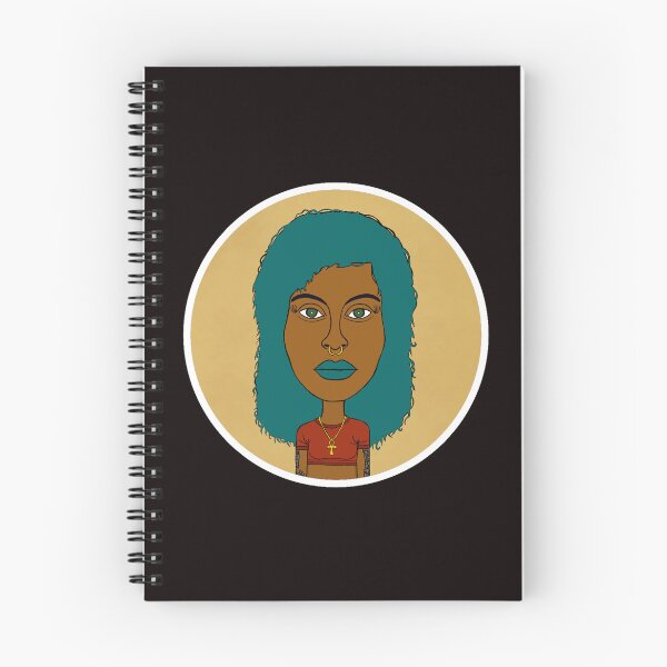 Item preview, Illustration of an Afro Punk Altgirl with Ankh Necklace, teal hair & teal mouth. Circle Edition. designed and sold by Eric Sintès.