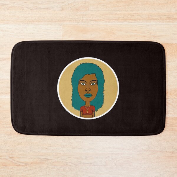 Item preview, Illustration of an Afro Punk Altgirl with Ankh Necklace, teal hair & teal mouth. Circle Edition. designed and sold by Eric Sintès.