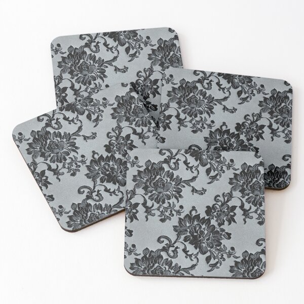 Item preview, Black and silver floral lace designed and sold by FatBirdie.