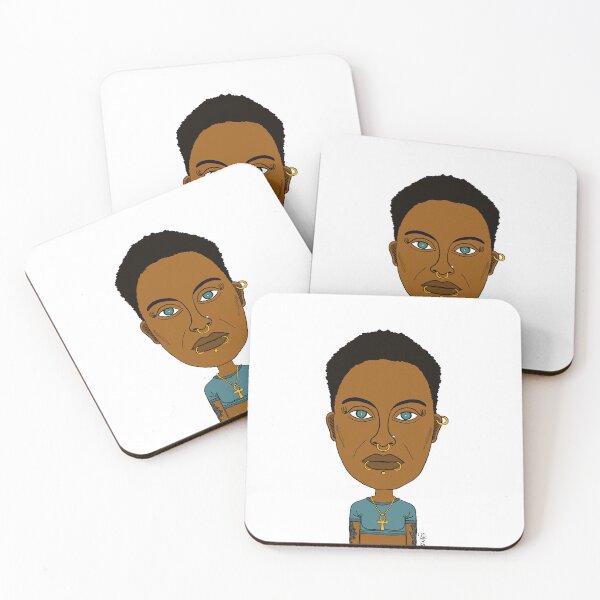 Item preview, Afrocentric Portrait with Multiple Piercings and Ankh Necklace - AltGirl Illustration designed and sold by Eric Sintès.