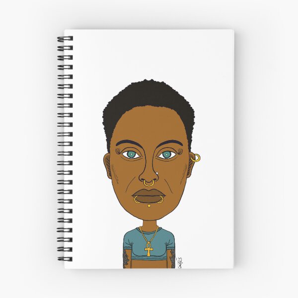 Item preview, Afrocentric Portrait with Multiple Piercings and Ankh Necklace - AltGirl Illustration designed and sold by Eric Sintès.