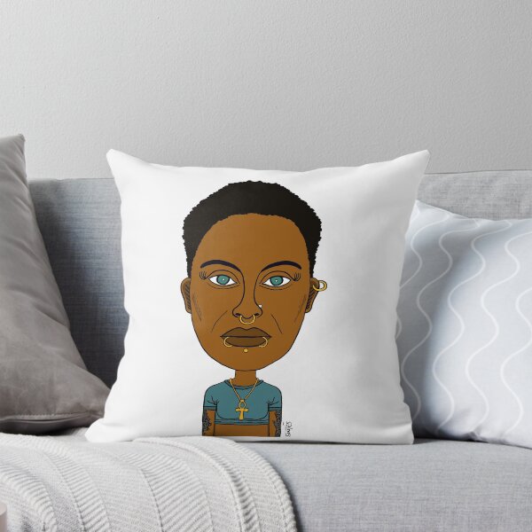 Item preview, Afrocentric Portrait with Multiple Piercings and Ankh Necklace - AltGirl Illustration designed and sold by Eric Sintès.