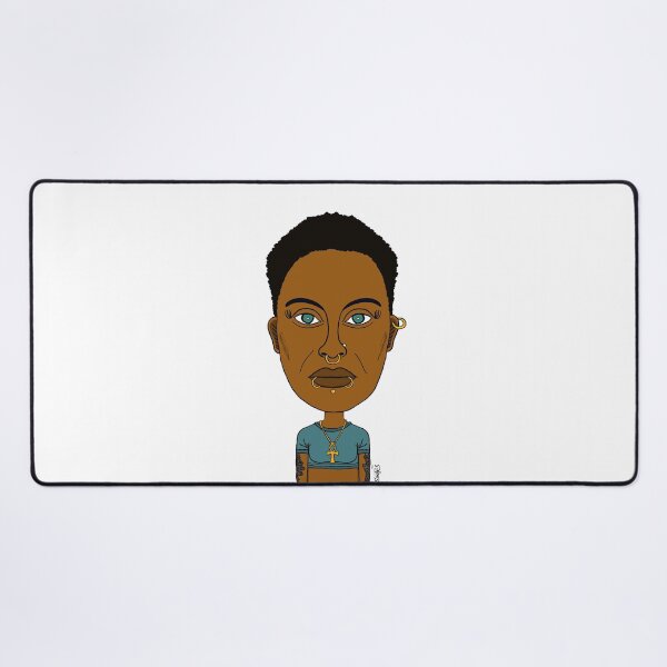 Item preview, Afrocentric Portrait with Multiple Piercings and Ankh Necklace - AltGirl Illustration designed and sold by Eric Sintès.