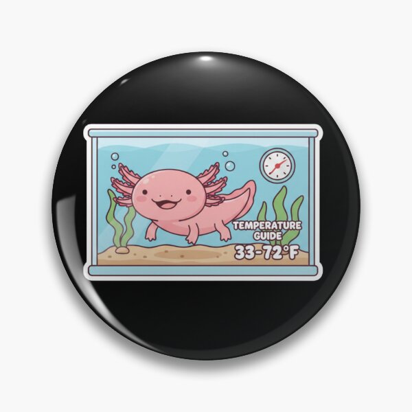 Item preview, Kawaii Axolotl in Aquarium Flat Vector Illustration - Pet Care Temperature Guide (60-72°F) designed and sold by BlissHalo.