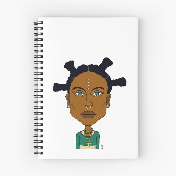 Item preview, Afrocentric Bantu Knots Portrait with Ankh Necklace and Piercings- AltGirl Illustration designed and sold by Eric Sintès.
