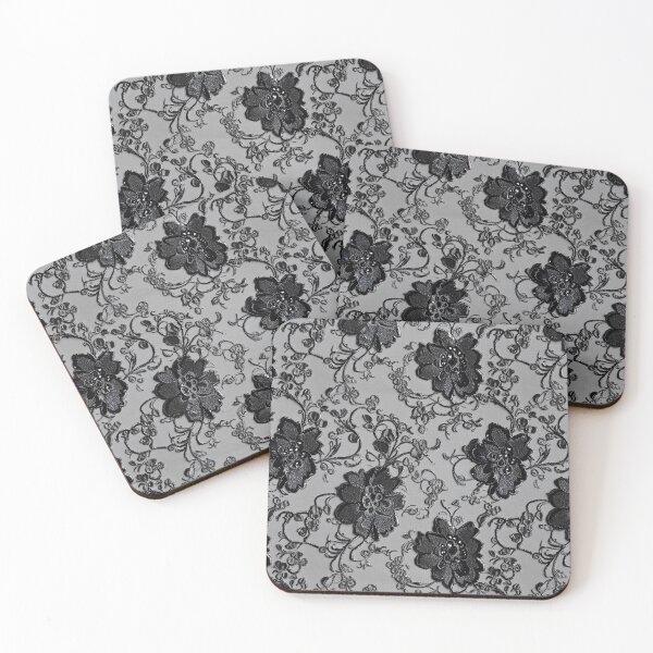 Item preview, Black and grey floral lace designed and sold by FatBirdie.