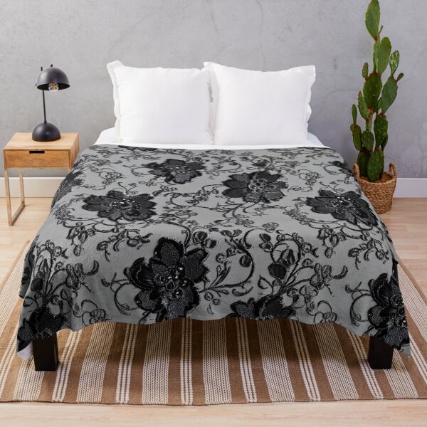 Item preview, Black and grey floral lace designed and sold by FatBirdie.