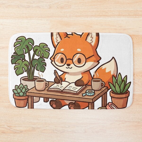 Item preview, Cute Fox Journaling with Plants and Coffee Cozy Creative Aesthetic designed and sold by StickyGuys.