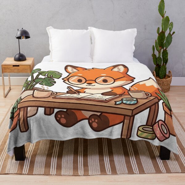 Item preview, Cute Fox Journaling with Plants and Coffee Cozy Creative Aesthetic designed and sold by StickyGuys.