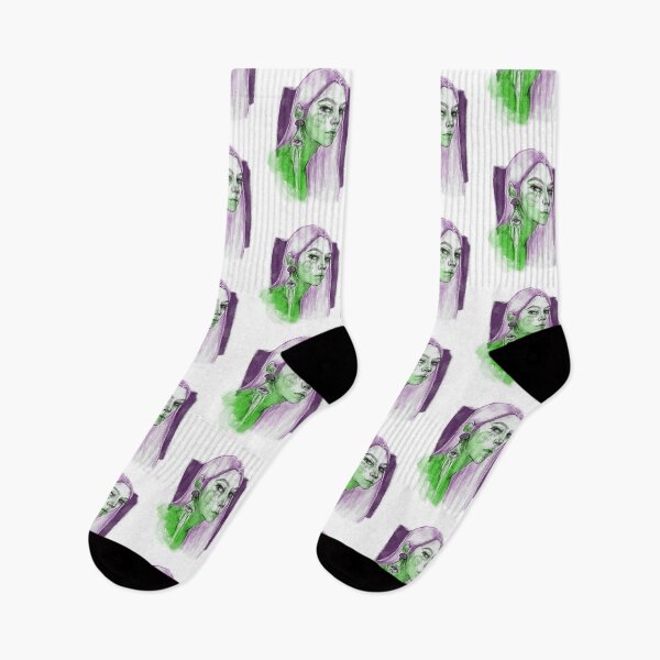 Item preview,  SURREAL WOMAN PORTRAIT WITH EYE EARRING I ABSTRACT FEMININE PURPLE designed and sold by LIS AND MELIVERSO.