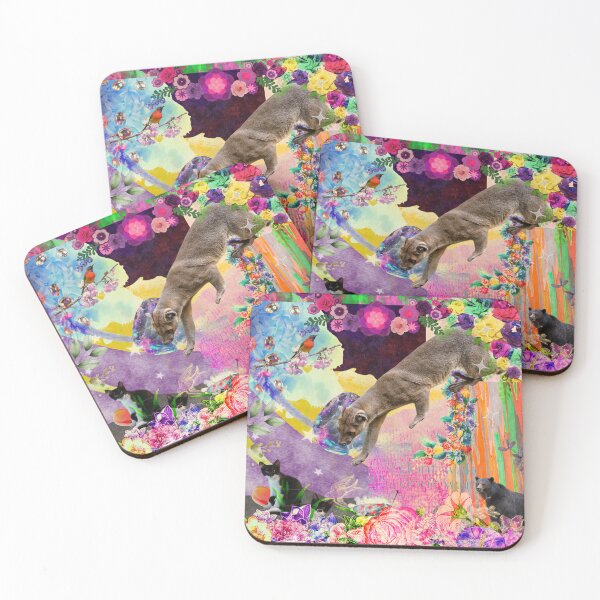 Item preview, Colorful forest scene with mongoose designed and sold by Swan and Raven Studio.