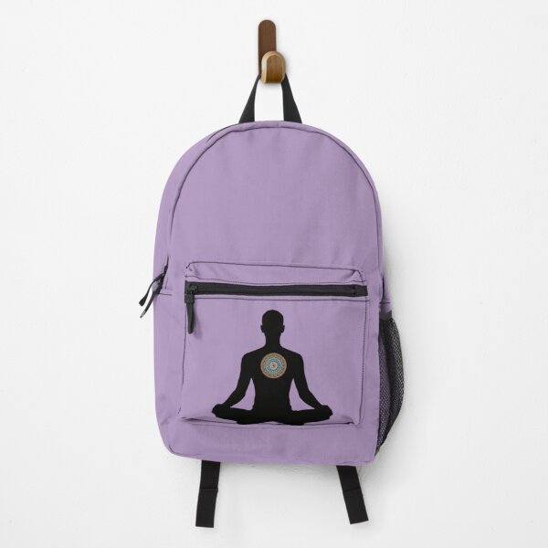 Item preview, Centered Stillness – Meditating Silhouette with Mandala Heart designed and sold by MysticPurpleHue.