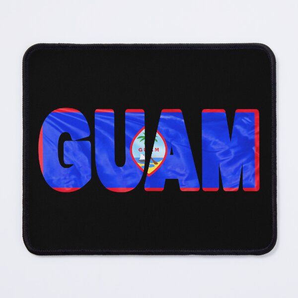 Item preview, GUAM - USA Flag Flying in Wind cut to Letters Souvenir Sticker Shirt designed and sold by Adam Gormley.