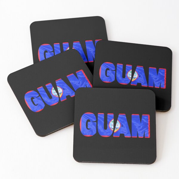 Item preview, GUAM - USA Flag Flying in Wind cut to Letters Souvenir Sticker Shirt designed and sold by Adam Gormley.