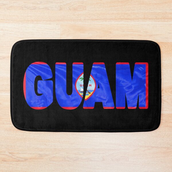Item preview, GUAM - USA Flag Flying in Wind cut to Letters Souvenir Sticker Shirt designed and sold by Adam Gormley.