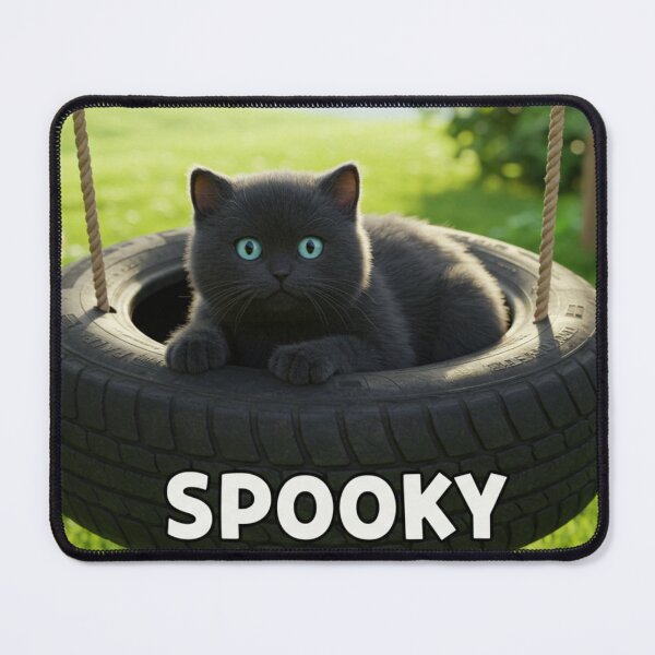 Item preview, cute cat in tire swing designed and sold by botravitz.
