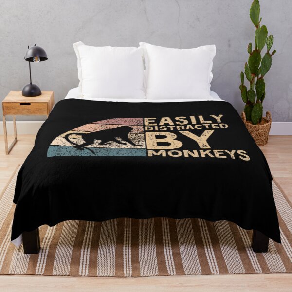 Item preview, Retro Vintage Easily Distracted By Monkeys Funny Monkey designed and sold by cordfried3h.