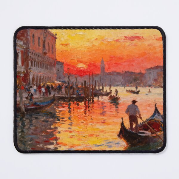 Item preview, Venetian Canal at Sunset Painting designed and sold by LaziDreams.