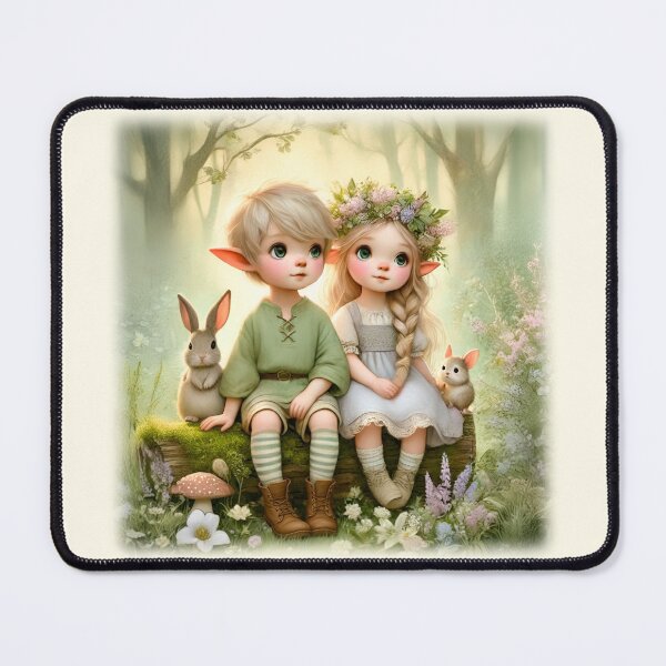 Item preview, Young Elves on a Log – FunscapeHQ Whimsical Forest Companions T-Shirt Design  designed and sold by FunscapeHQ.
