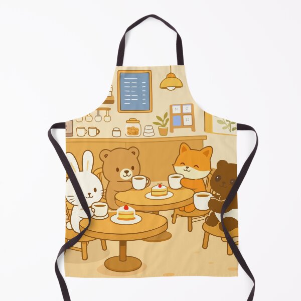 Item preview, Cozy Animal Café Scene with Tea and Cake designed and sold by WanwisaChuenlom.