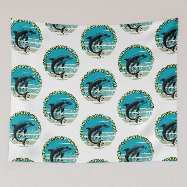 Item preview, Take the Plunge With Me Dolphin Ocean Aesthetic Art designed and sold by UUniqueIImprint.