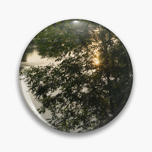 Item preview, Forested Riverbank with a Golden Sunpath designed and sold by Georgia Mizuleva.