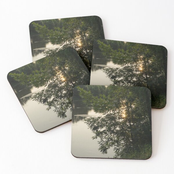 Item preview, Forested Riverbank with a Golden Sunpath designed and sold by Georgia Mizuleva.