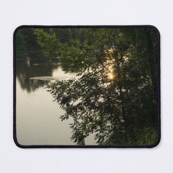 Item preview, Forested Riverbank with a Golden Sunpath designed and sold by Georgia Mizuleva.