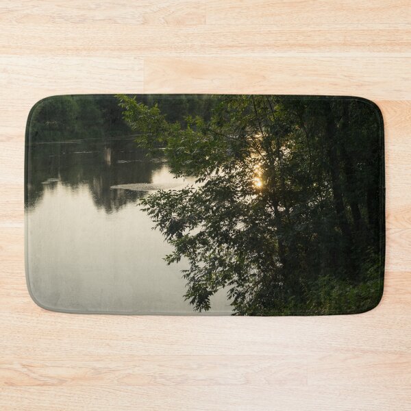 Item preview, Forested Riverbank with a Golden Sunpath designed and sold by Georgia Mizuleva.