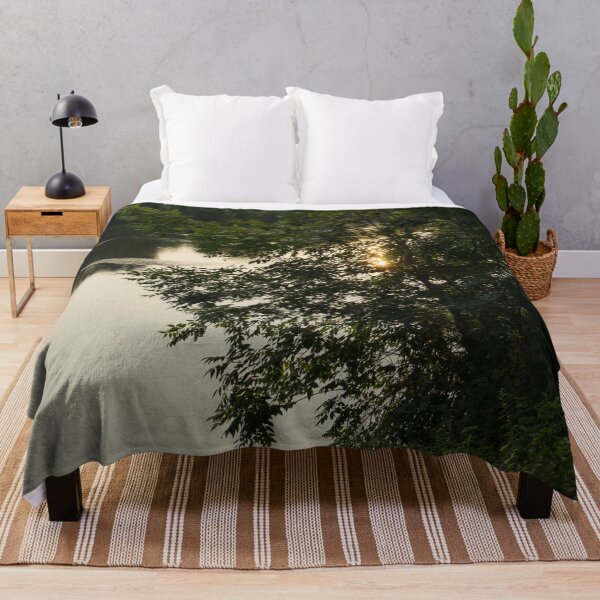 Item preview, Forested Riverbank with a Golden Sunpath designed and sold by Georgia Mizuleva.