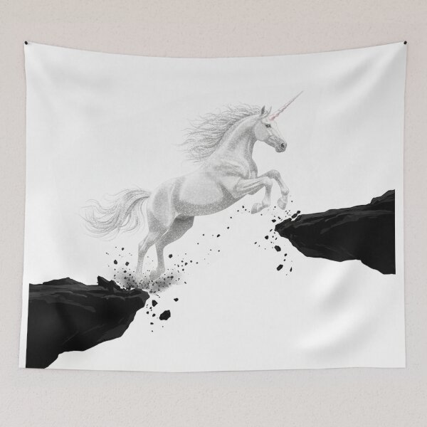 Item preview, Silver Unicorn Leaping Across Chasm designed and sold by Raemia.