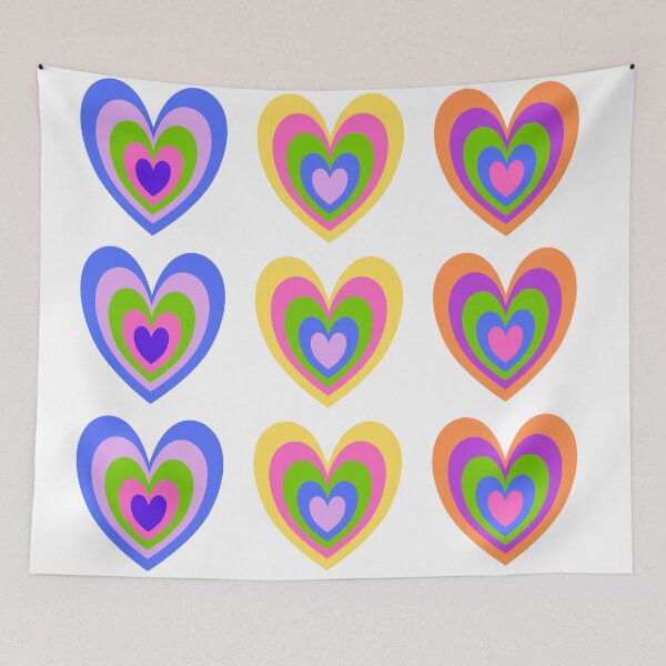 Artikelvorschau, Regenbogenherzmuster entworfen und verkauft von hayleesaxondesigns.