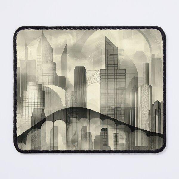 Item preview, Ethereal Metropolis – Abstract City in Light and Shadow designed and sold by NeoNebulaArt.