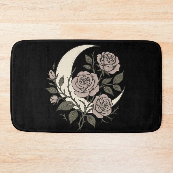 Item preview, Crescent Moon Roses – Nocturnal Floral Moon designed and sold by Mouraludia.