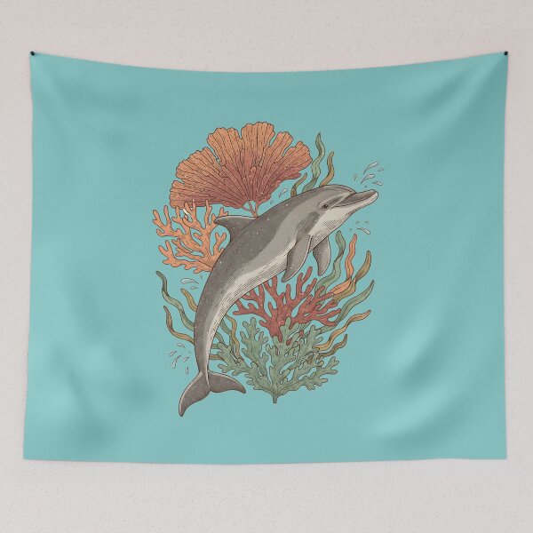 Item preview, Dolphin Leaping with Fan Coral designed and sold by BirdsnStuff.