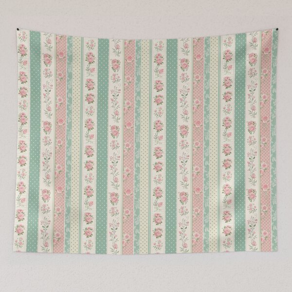 Item preview, Stripe & Bloom – Vintage Rows of Romance designed and sold by PatternFlux.
