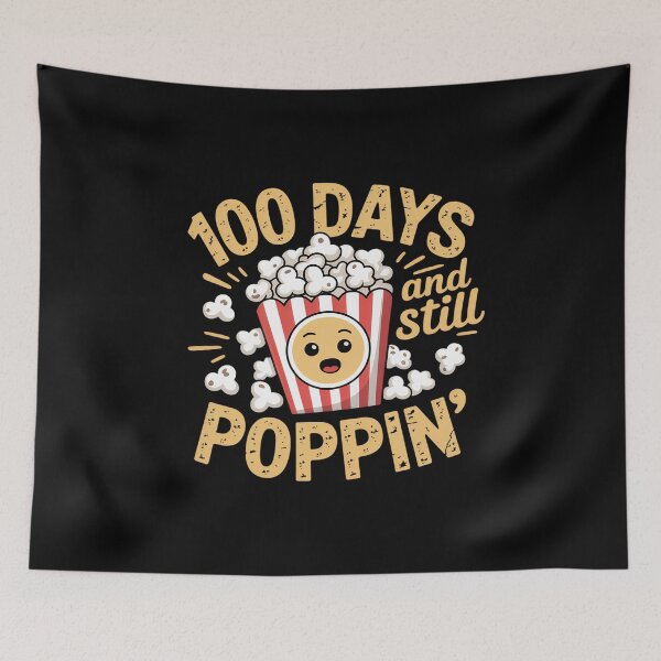 Item preview, 100 days and still popping popcorn girls and boys school designed and sold by SIGORDESIGN.