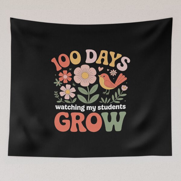 Item preview, 100 Days Growing Boho Flowers Teacher 100th Day of School designed and sold by SIGORDESIGN.