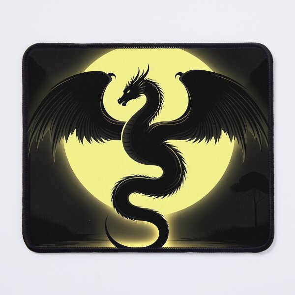 Item preview, Copy of Mystical Dragon Silhouette with Twisting Tail under Moonlit Sky Design designed and sold by NovaDigitalArt45.