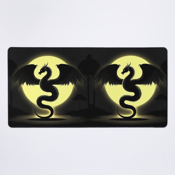 Item preview, Copy of Mystical Dragon Silhouette with Twisting Tail under Moonlit Sky Design designed and sold by NovaDigitalArt45.