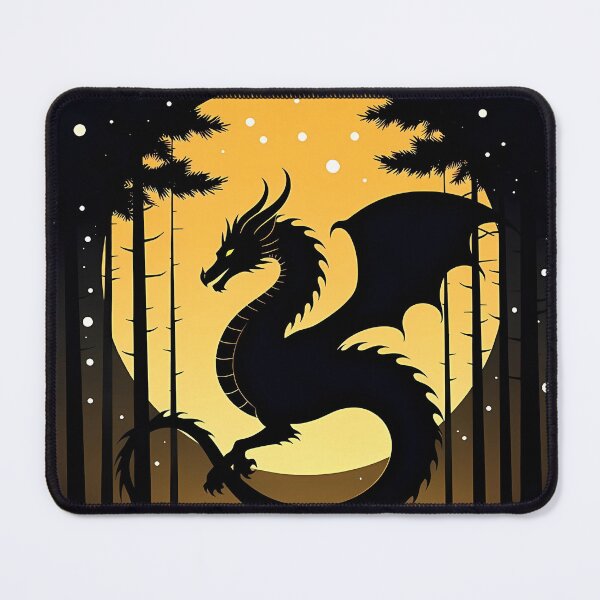 Item preview, Copy of Mystical Dragon Silhouette with Twisting Tail under Moonlit Sky Design designed and sold by NovaDigitalArt45.