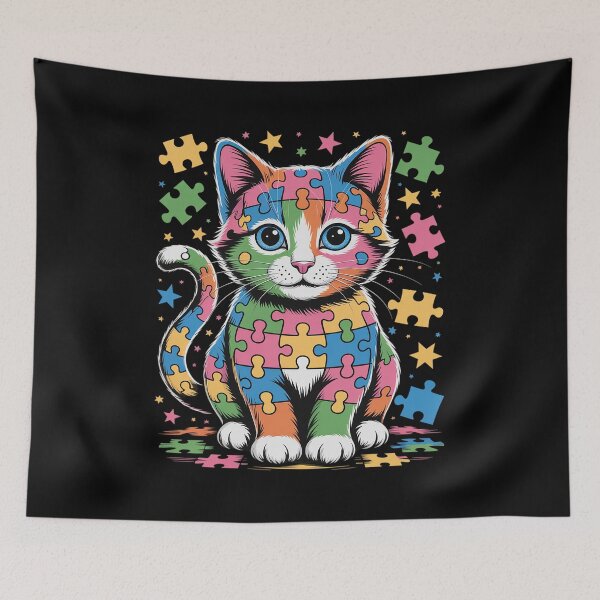 Item preview, Autism Awareness Cat designed and sold by SIGORDESIGN.