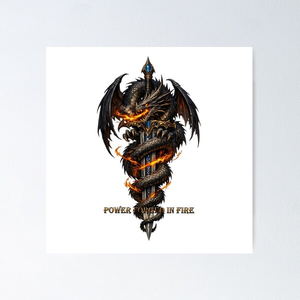 Item preview, Dragon Forged Sword – Epic Fantasy Illustration designed and sold by SolidHue.